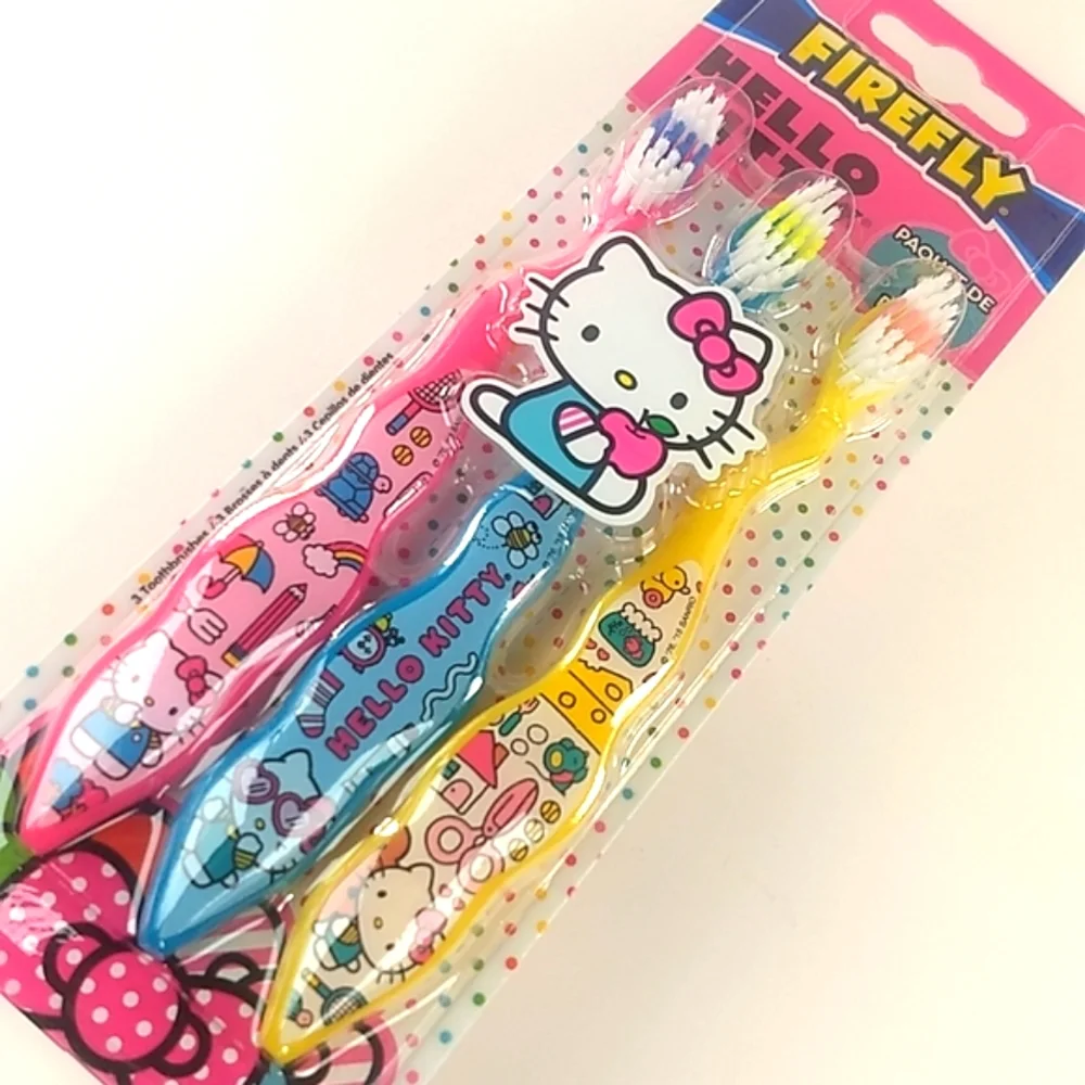 SANRIO Hello Kitty Set of 3 Child's Soft Toothbrushes by Firefly, Factor…